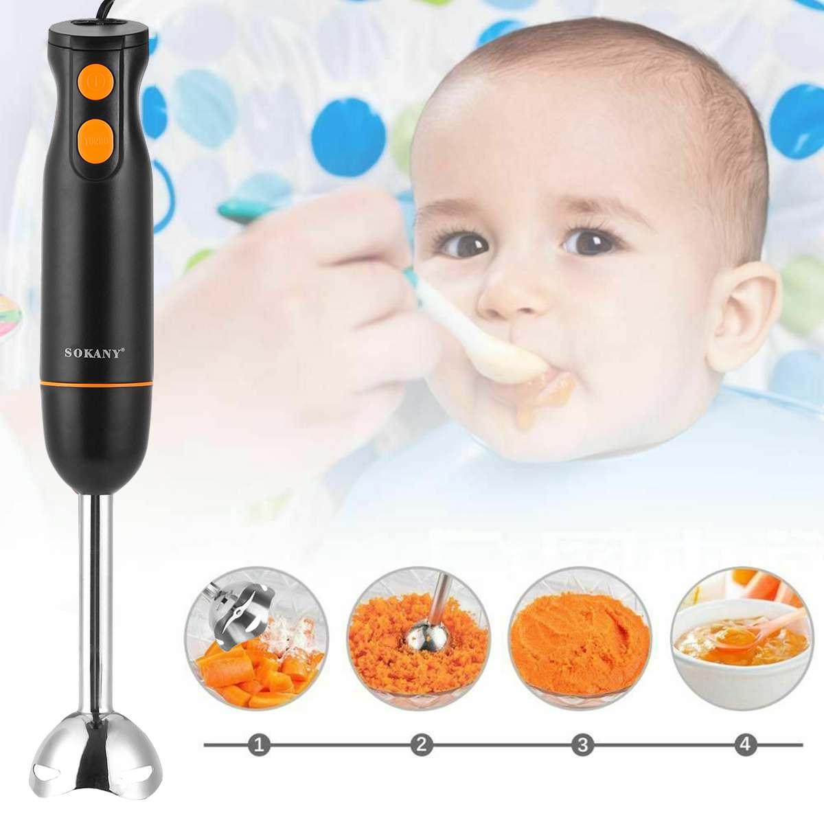 Điện 220V Tay Dính Máy Xay Sinh Tố Cầm Tay Đánh Trộn Stirre Với Lưỡi Dao Bằng Thép Không Gỉ Cho Sinh Tố Nguyên Chất Cho Bé Canh