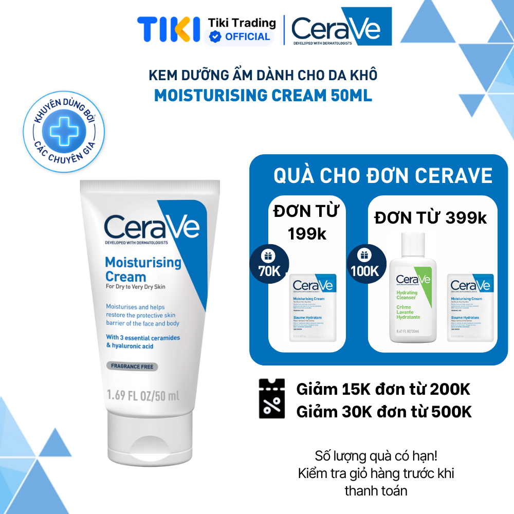Kem dưỡng ẩm dành cho da khô CeraVe Moisturising Cream 50ml