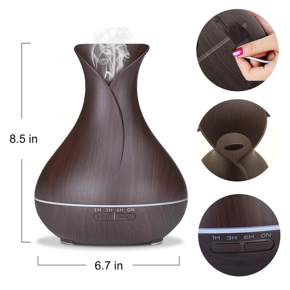 Combo máy khuếch tán/ máy xông tinh dầu bình hoa + tinh dầu sả chanh + tinh dầu cam Lorganic