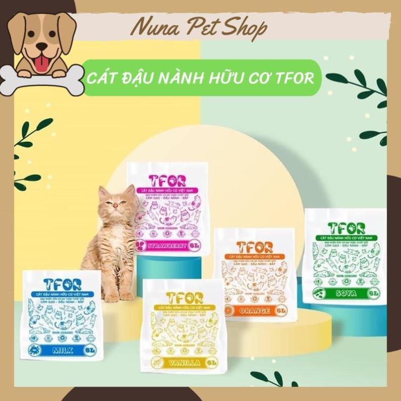 Cát đậu nành hữu cơ TFOR - Cát vệ sinh cho mèo bảo vệ môi trường (Túi 6L