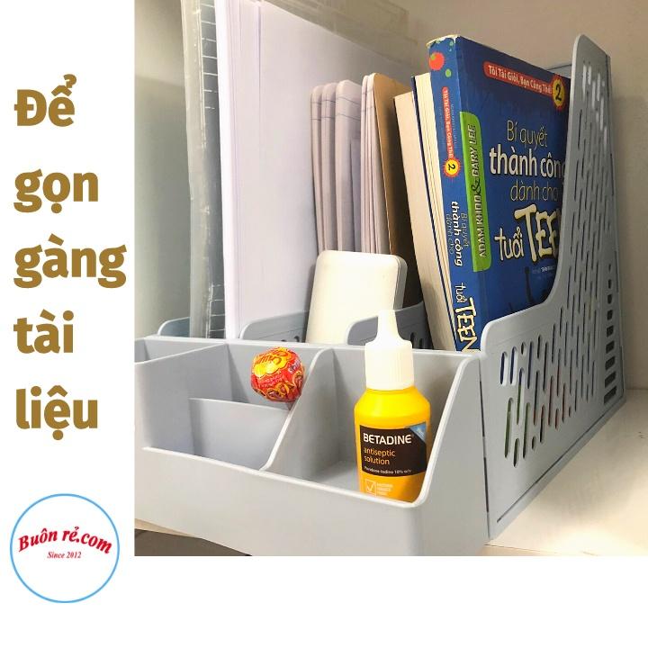 Giá đựng tài liệu 3 ngăn kèm khay để bút Việt Nhật (5680), Khay đựng hồ sơ tài liệu văn phòng để bàn -Buôn rẻ 01645