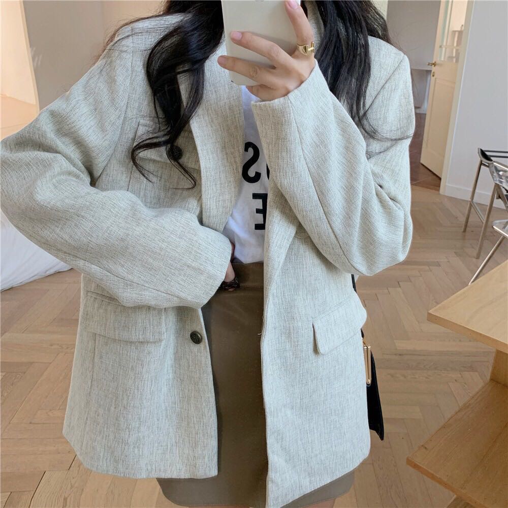 Áo khoác Blazer/Vest dáng oversize hàng cao cấp phong cách ulzzang + tặng thắt đai