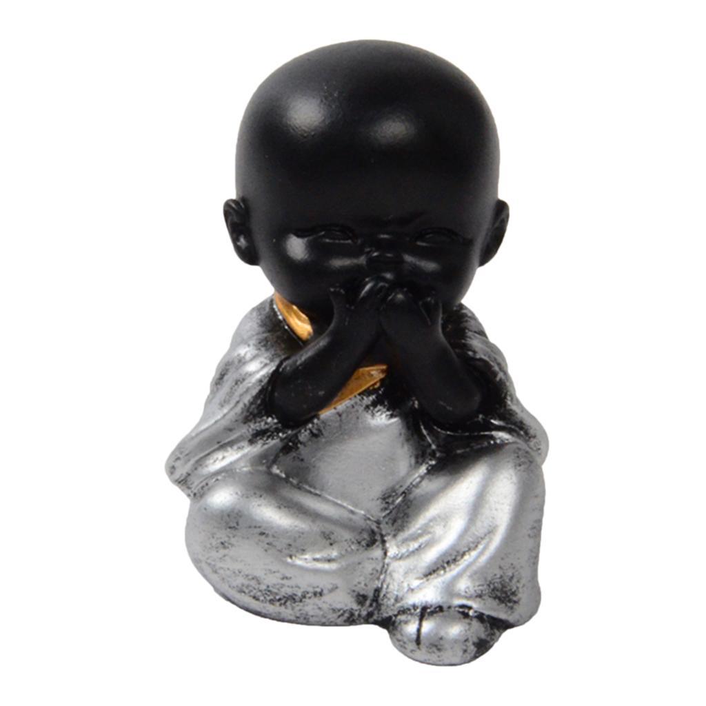 2X Ceramic Small Buddha Statue Monk Figurine Tea pet Ornaments Style04