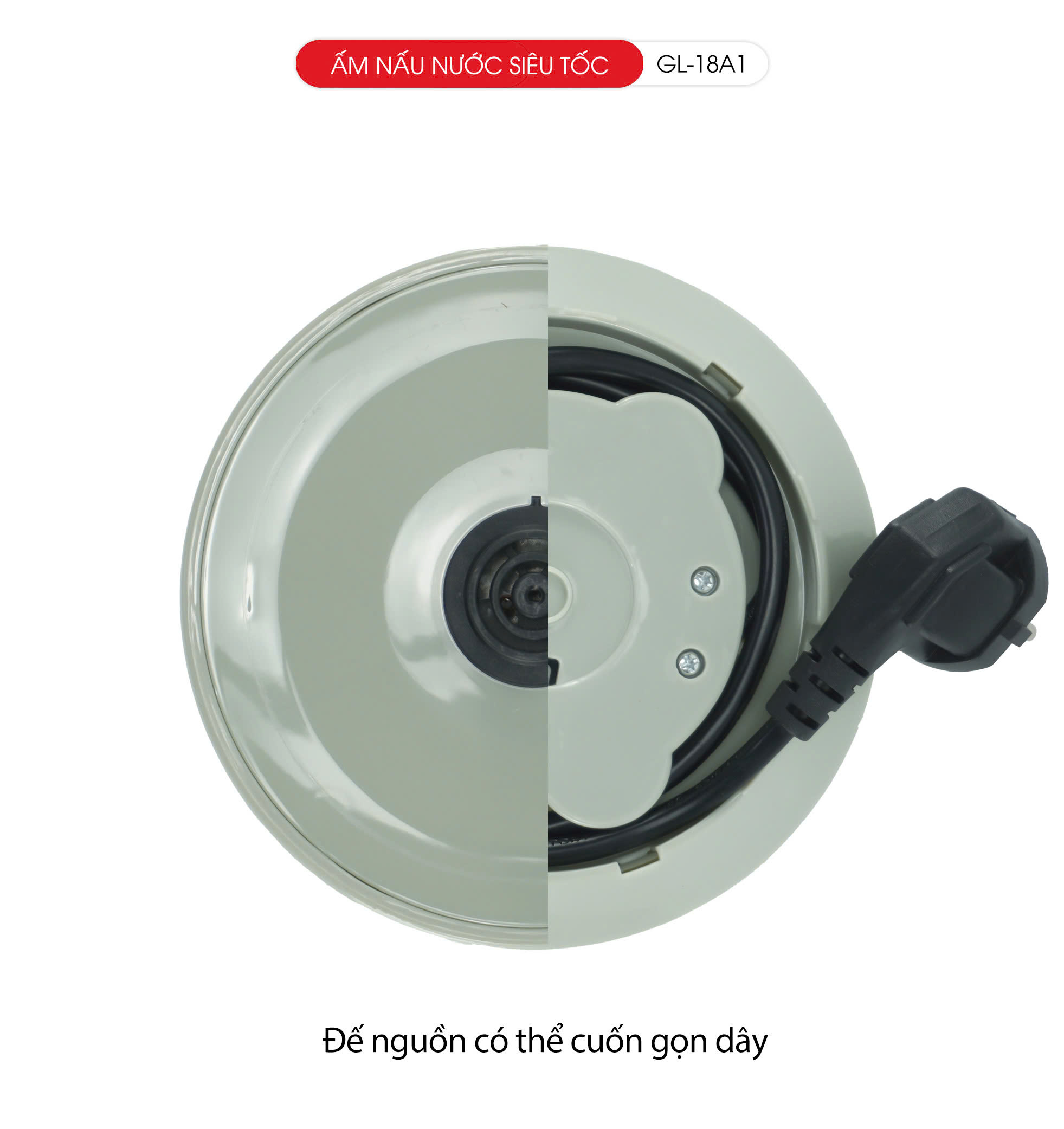 Ấm Siêu Tốc GALI GL-18A1, dung tích 1.8 Lít. thiết kế 2 lớp chống nóng. Hàng chính hãng bảo hành 24 tháng