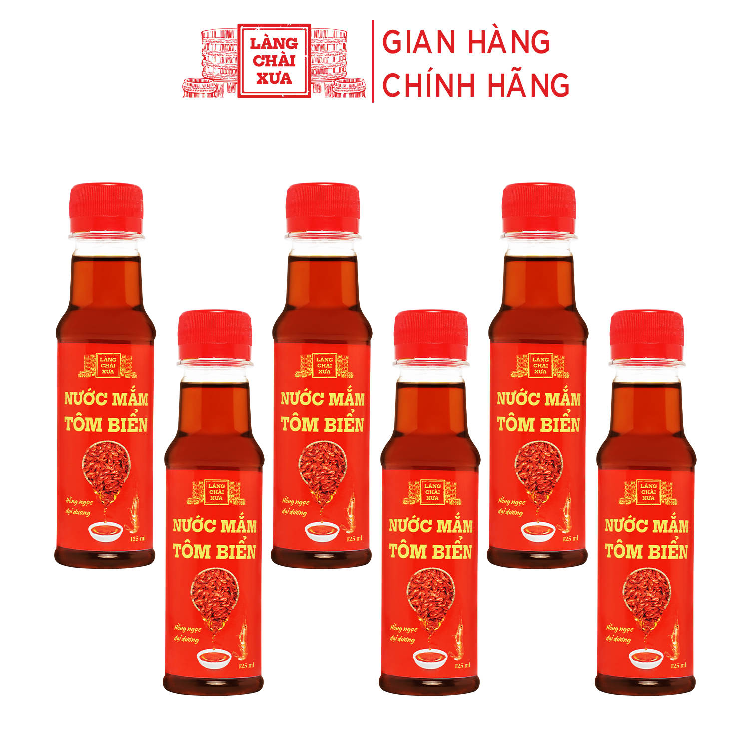 Đặc Sản Phan Thiết - [Lốc 10 Chai] Nước Mắm Tôm Biển Làng Chài Xưa Hồng Ngọc Đại Dương 125Ml/Chai 300 Năm Truyền Thống