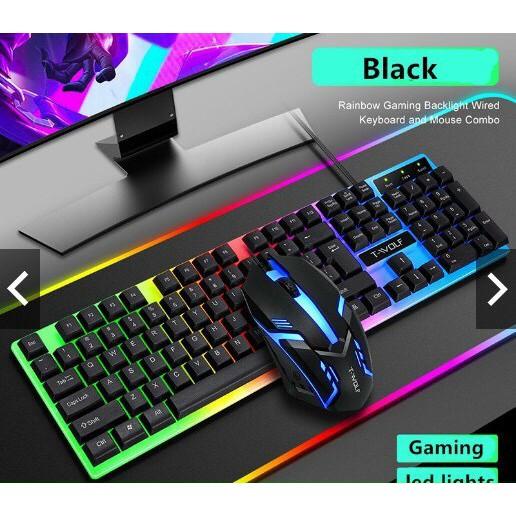 Chuột Phím  Combo Bộ Bàn Phím Giả Cơ Và Chuột Gaming Gear TWOLF TF230 Led RGB (BH 12 Tháng)