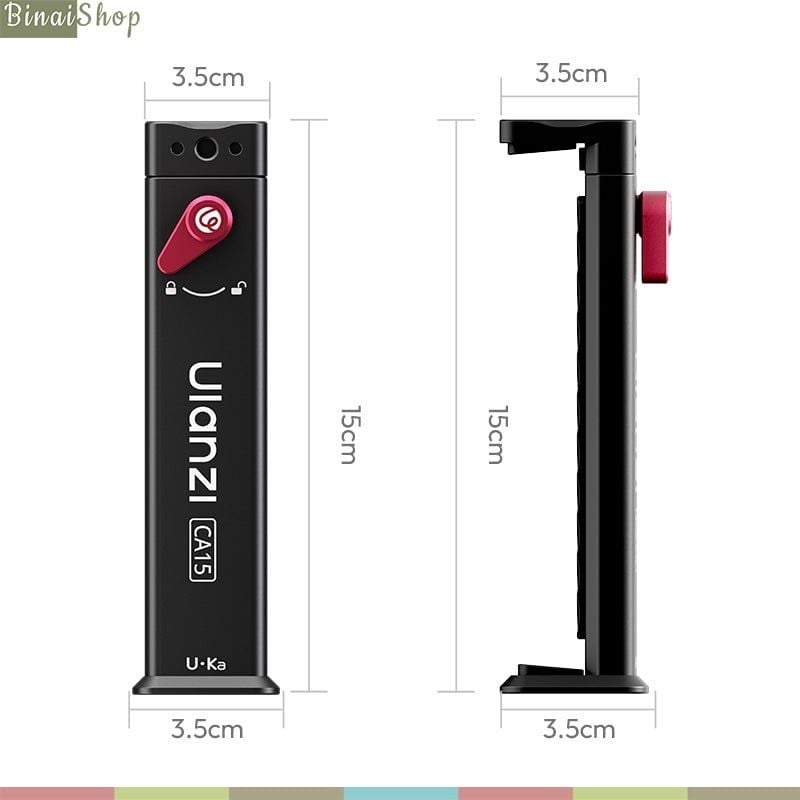 Ulanzi CA15 - Kẹp Điện Thoại Và Tablet OneLock, Tương Thích Ngàm Arca / Uka / Ren 1/4 Inch Cho Tripod, Phụ Kiện Quay Chụp - Hàng chính hãng