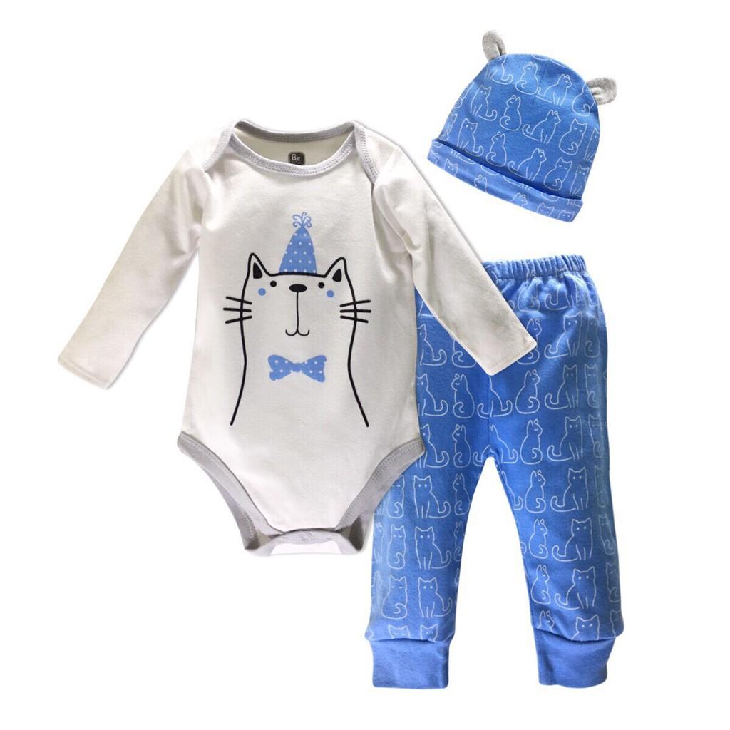 Set body xuất dư 3 chi tiết cho bé trai và bé gái , body suit dài tay, body baby gear