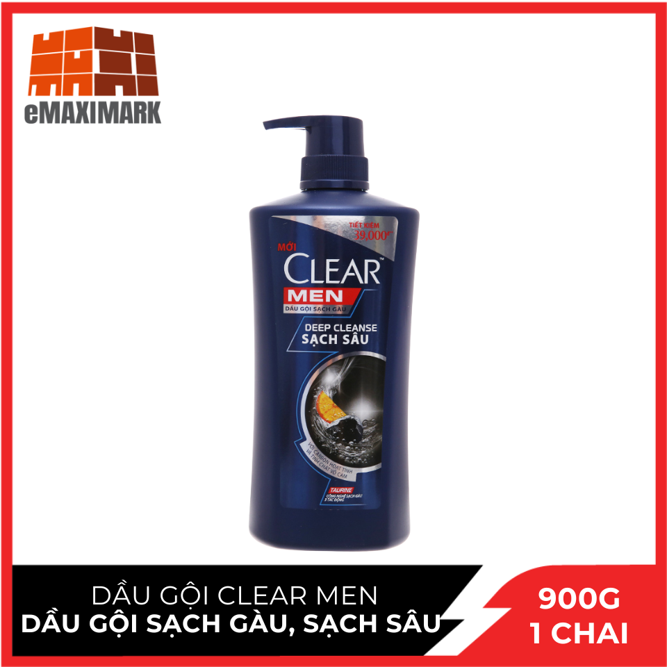 Dầu Gội Clear Men Deep Cleanse Sạch Sâu 900g Men Deep Cleanse