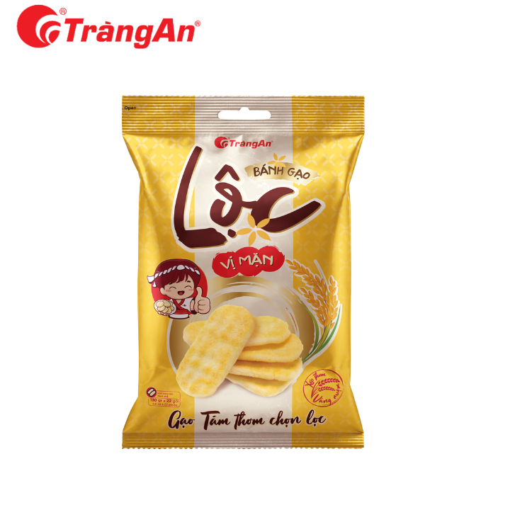 Tràng An - Bánh gạo nướng Lộc 130g, vị mặn, không qua chiên dầu, không cholesterol