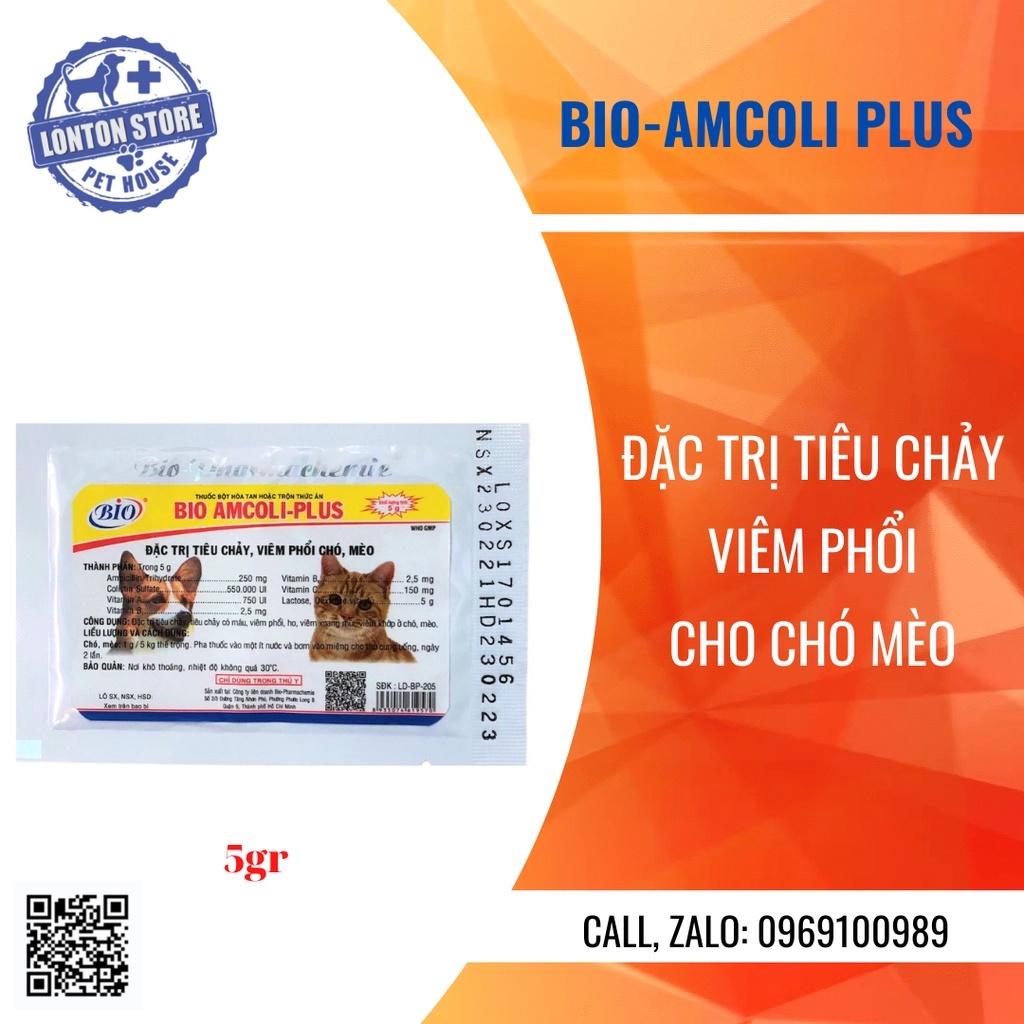 BIO Bio Amcoli Plus Gói 5g - Bột Hòa Tan Cho Thú Cưng Chó Mèo Viêm Phổi, Tiêu Chảy- Bio & Lonton shop