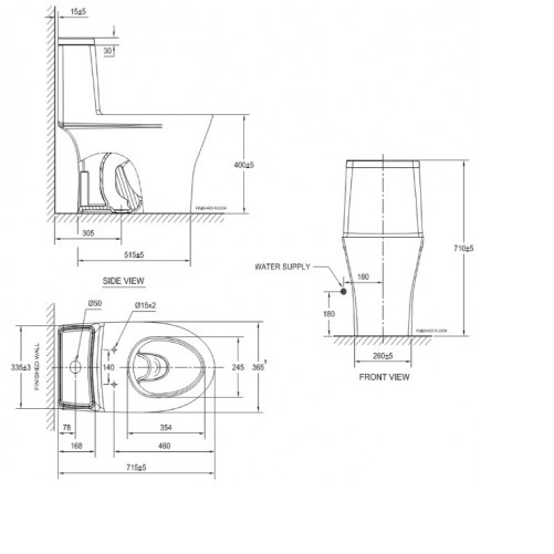 Bồn cầu một khối American Standard VF-2530  dòng Flexio