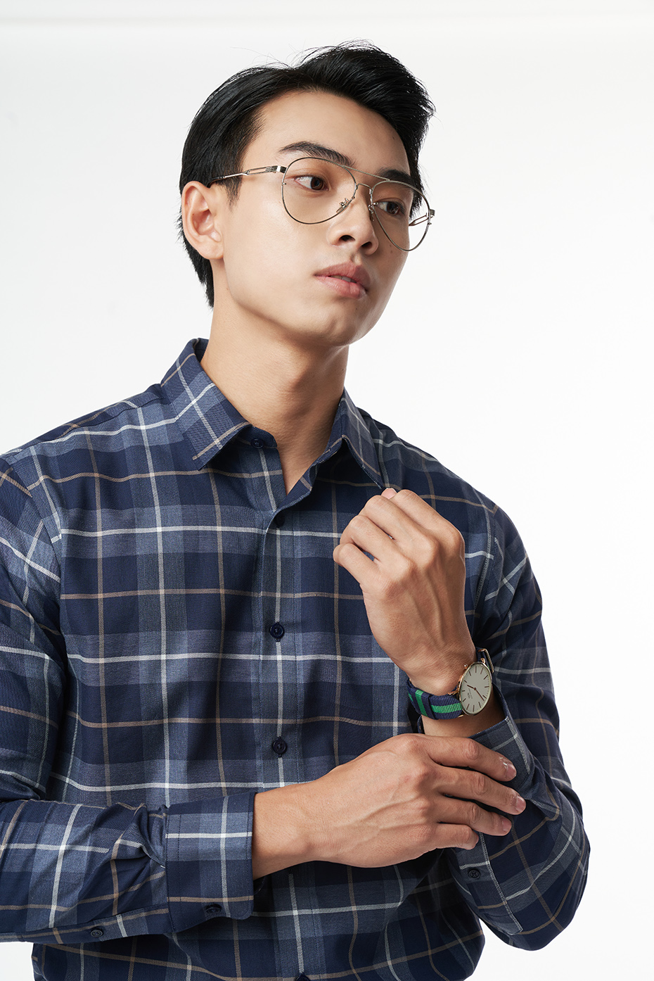 Áo Sơ Mi Nam Caro Tay Dài Cotton Ninomaxx Thương Hiệu N&amp;M 2110032