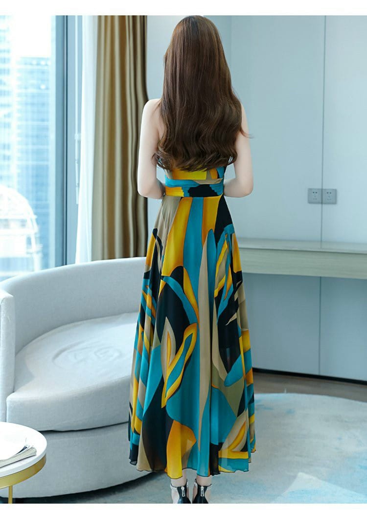 ĐẦM MAXI CỔ ĐẮP CHÉO CAO CẤP