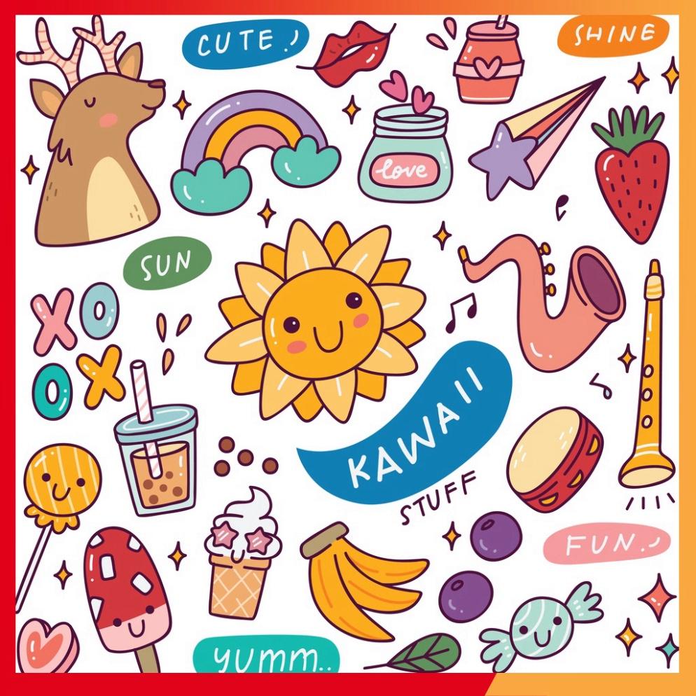 Combo 10 sheet sticker dán đồ chơi cực xinh xắn, phù hợp cho sổ tay, laptop, mũ bảo hiểm và vali.