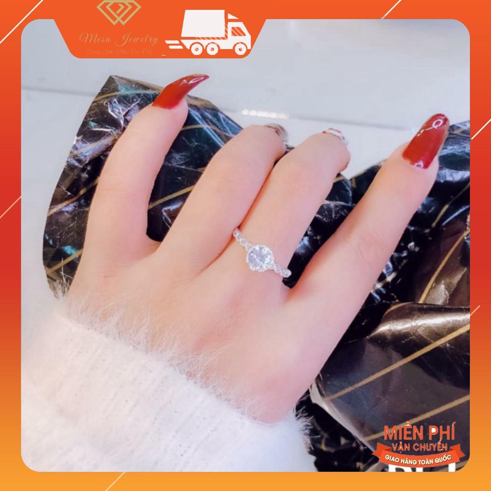 Nhẫn bạc ta đính đá trắng