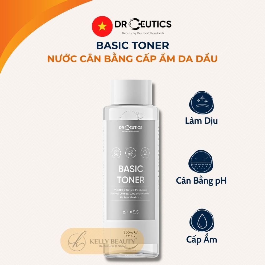 Basic Toner DrCeutics - Cân Bằng Độ pH, Cấp Ẩm Làm Dịu Làn Da | Kelly Beauty