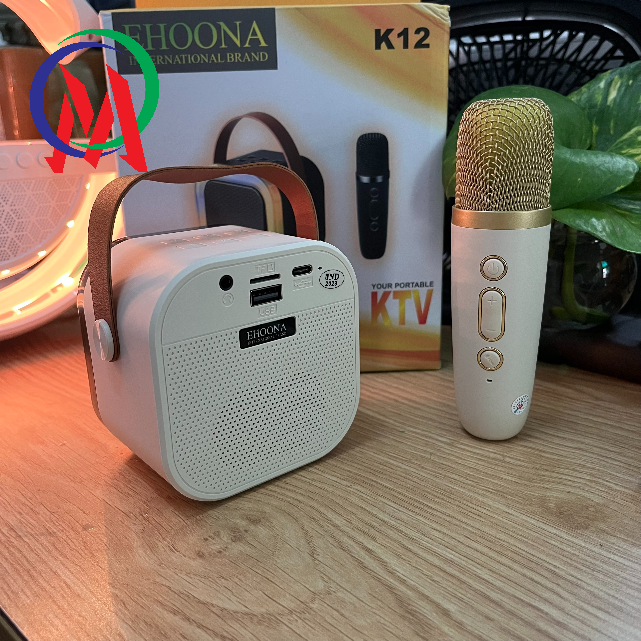 Loa Karaoke Mini EHOONA K12 tặng kèm micro không dây âm thanh hay, thích hợp cho không giản nhỏ, du lịch, picnic