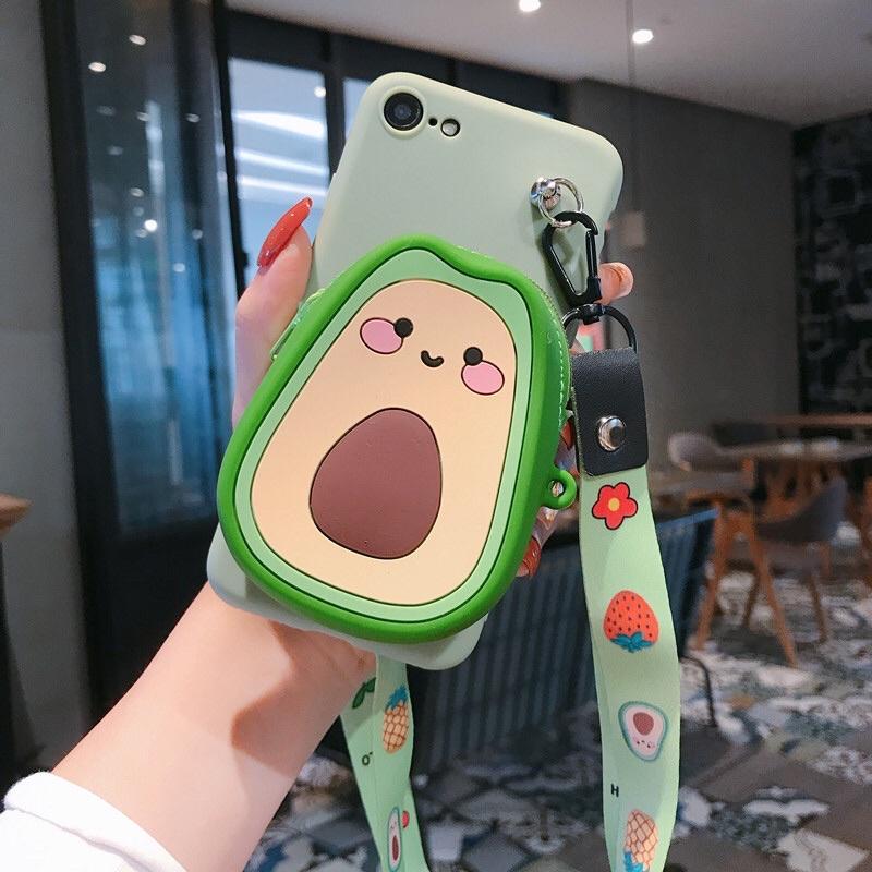 Túi đeo chéo silicon cho bé hình quả dâu dứa bơ đáng yêu