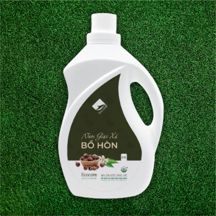 Nước giặt xả hữu cơ Bồ Hòn tinh dầu Hoa Bưởi ECOCARE 2 lít - Bền màu, giữ dáng, làm mềm vải, an toàn da nhạy cảm