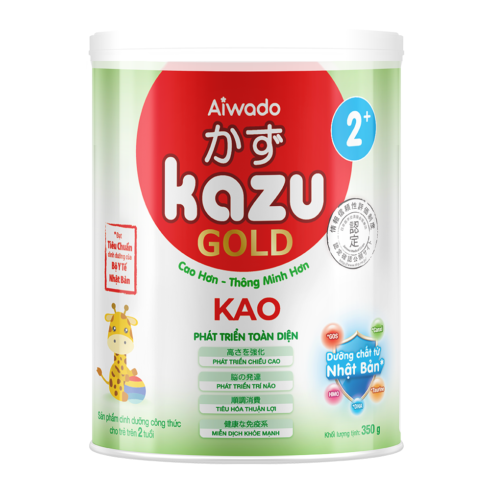 [Tinh tuý dưỡng chất Nhật Bản]  Sữa bột KAZU KAO GOLD 350g 2+ (trên 24 tháng)