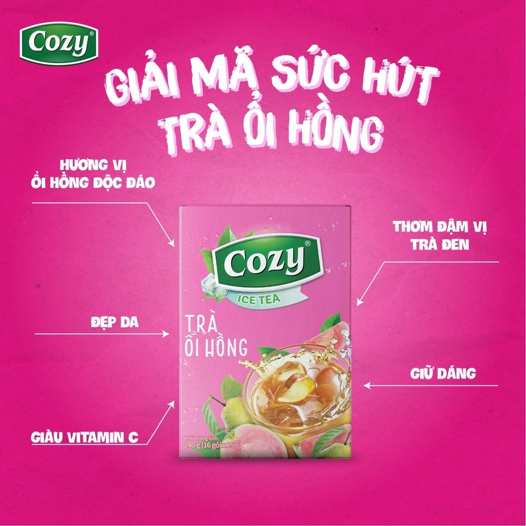 Cozy Icetea Ổi hồng 16 gói x 15g Hộp