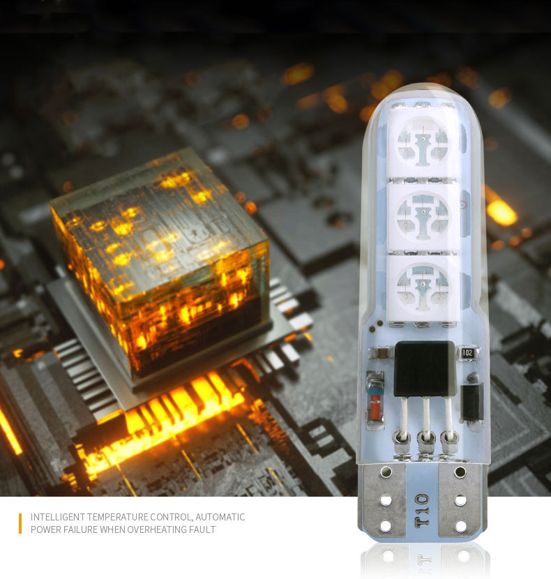 Bộ 2 đèn LED T10 đổi màu RGB kèm điều khiển T10RGB-1