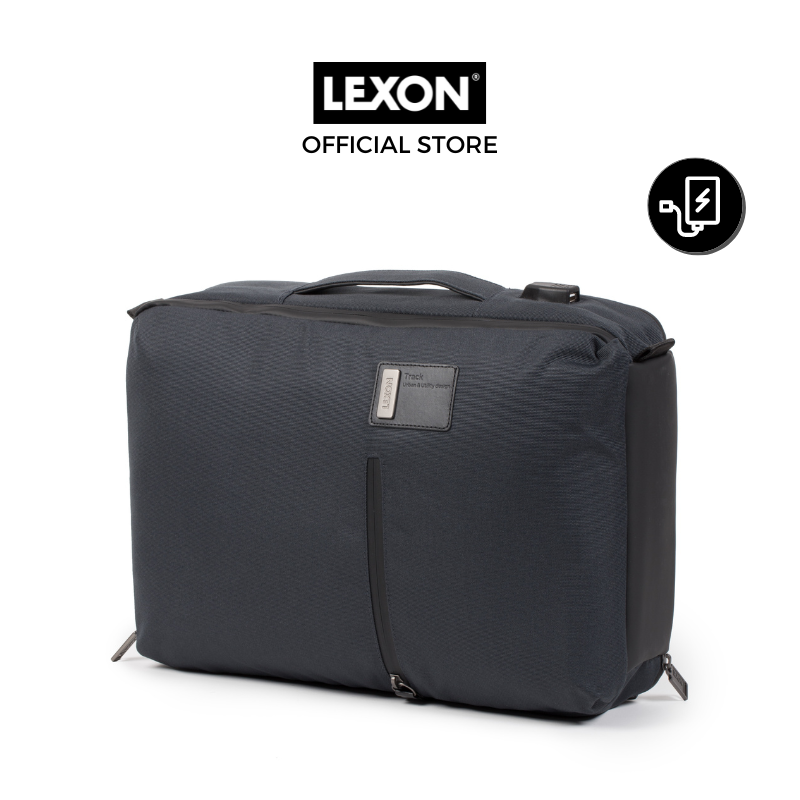 Balo laptop LEXON size 15inch kèm quai xách ngang và cổng sạc USB - TRACK DOCUMENT BACKPACK - Hàng chính hãng