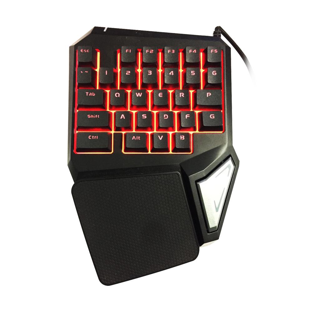 Bàn phím Delux T9 Pro Professional chơi game Esport có dây USB một tay / một tay 29 phím LED Backlit