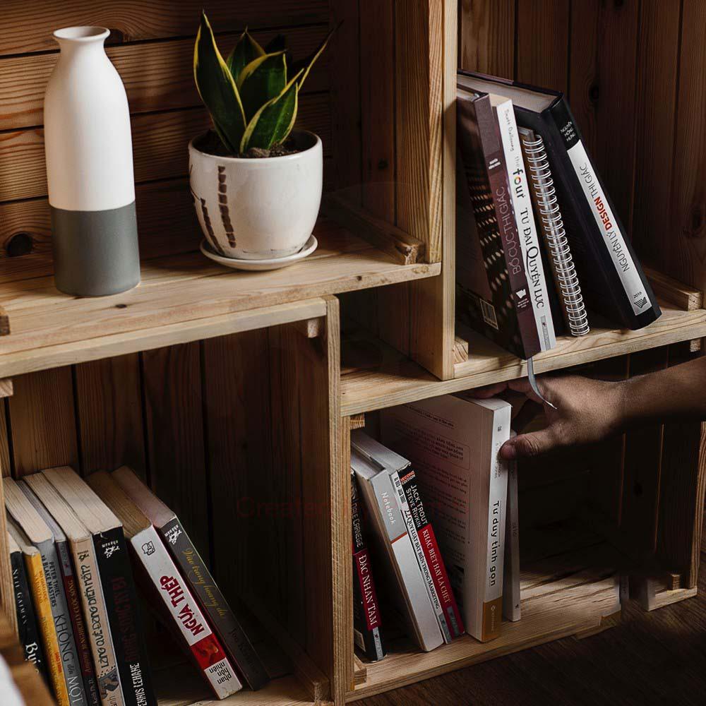 Thùng Gỗ Pallet Đa Năng/ Hộp Gỗ Thông Trang Trí++Size lớn: 40 x 30 x 20 cm+Size bé: 35 x 25 x 15 cm
