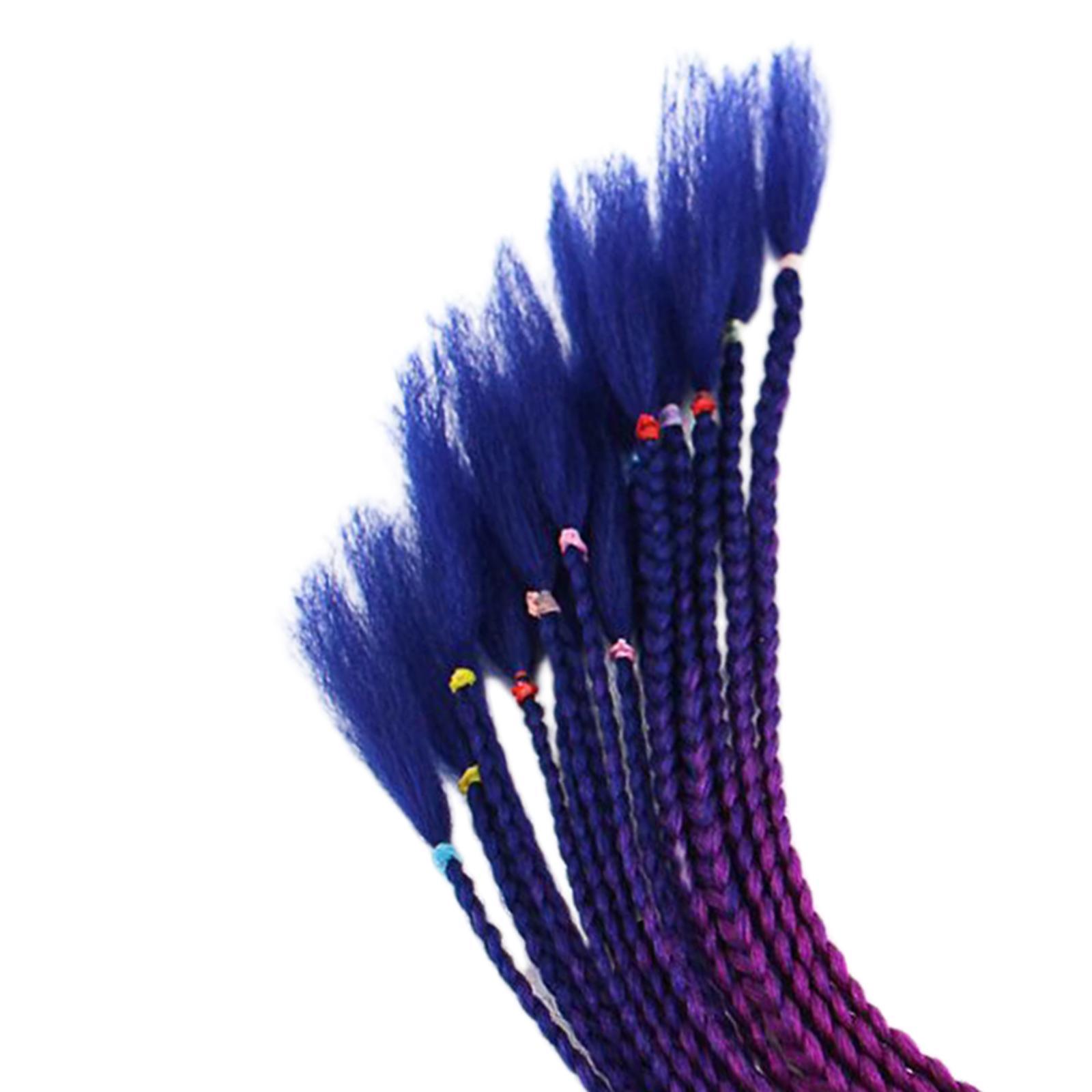 2x 55cm Hair Helmet Pigtail Gradient Ponytail for Motorcycles