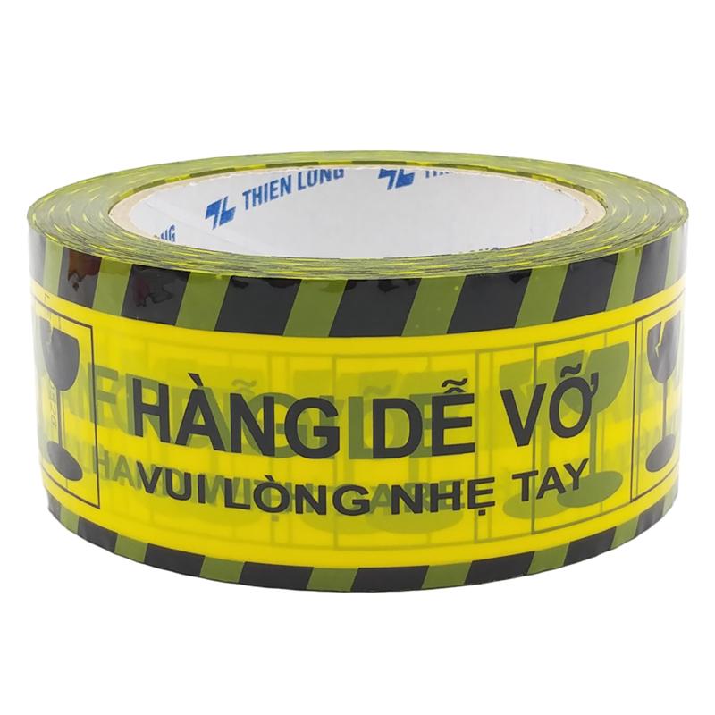 Băng Keo Hàng Dễ Vỡ - Fragile Handle With Care 80 m - Thiên Long BKD-002 - Màu Vàng