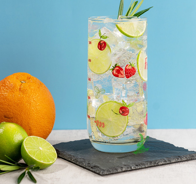 Ly Thủy Tinh Ocean Chia Vạch Top Drink 625 ml | OCEB.00322 , Nhập khẩu Thái Lan