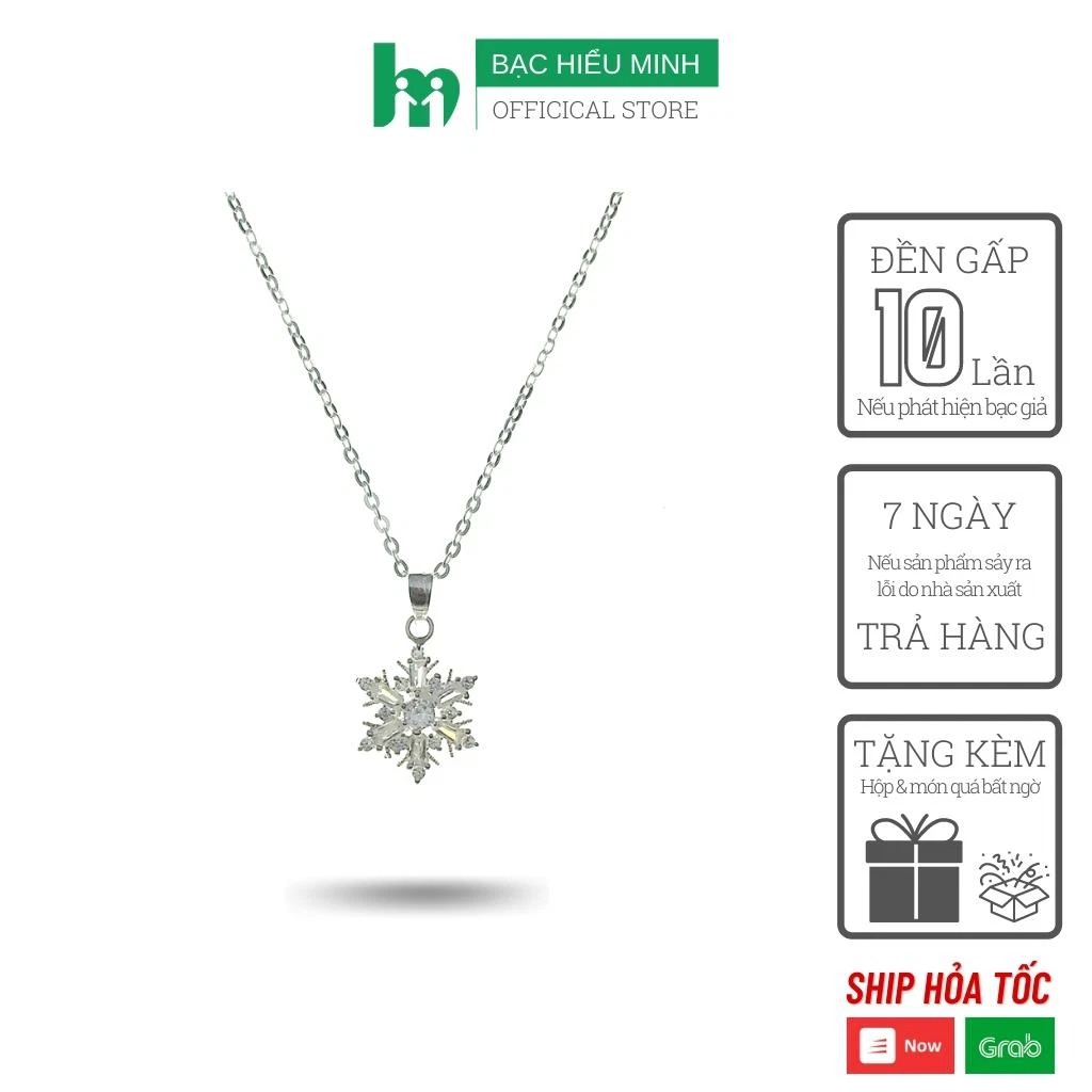 Dây chuyền nữ bạc bông tuyết tuyệt đẹp nữ tính và tinh tế BẠC HIỂU MINH DMD448