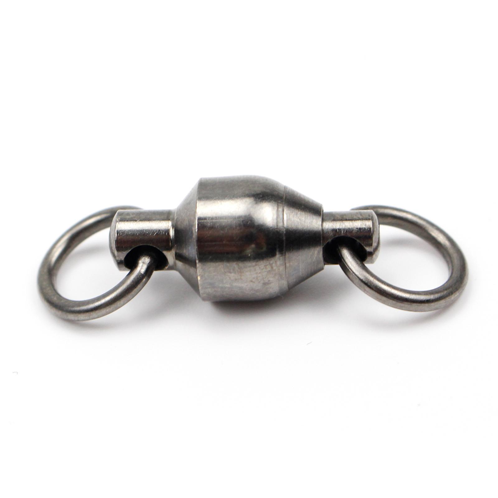 20x Fishing Swivels, Ball Bearing Swivels, Small Reusable High Strength for Freshwater Saltwater Barrel Swivels, Gray