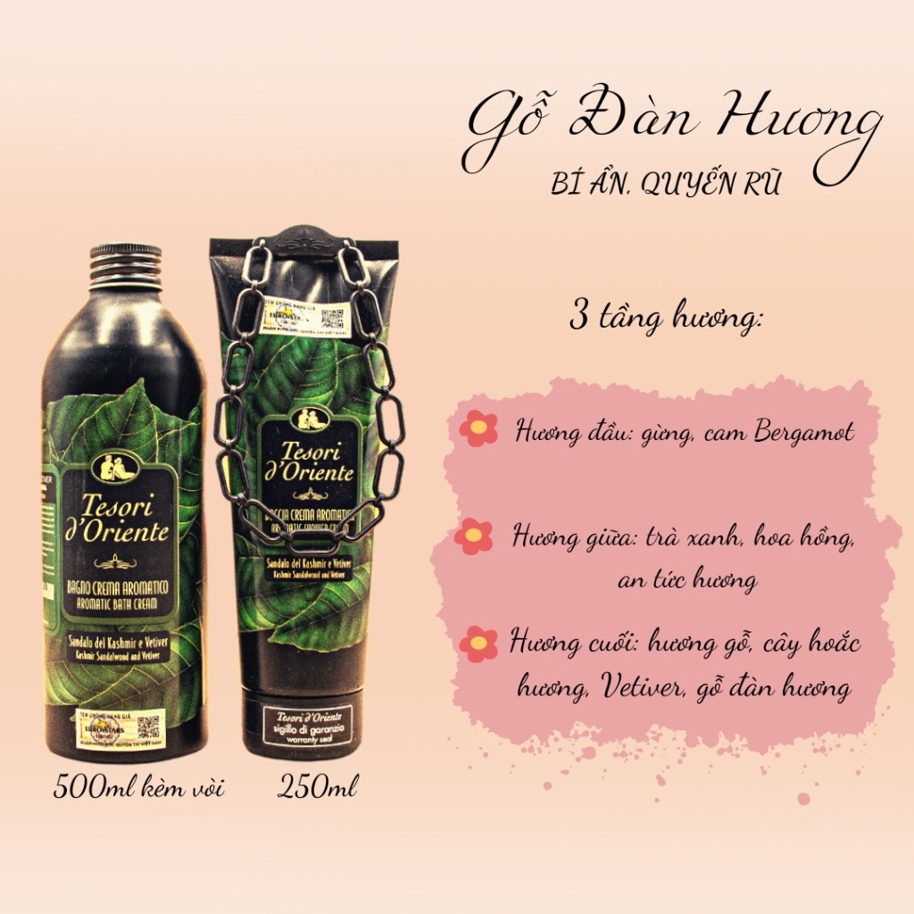 Sữa Tắm Nước Hoa Tesori D’Oriente Hương Gỗ Đàn Hương