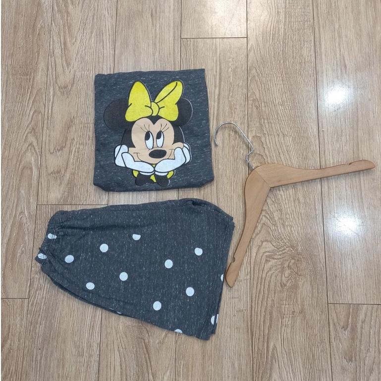 Bộ cộc tay in hình mickey, gấu, thỏ cotton cho bé gái Cizi.shop