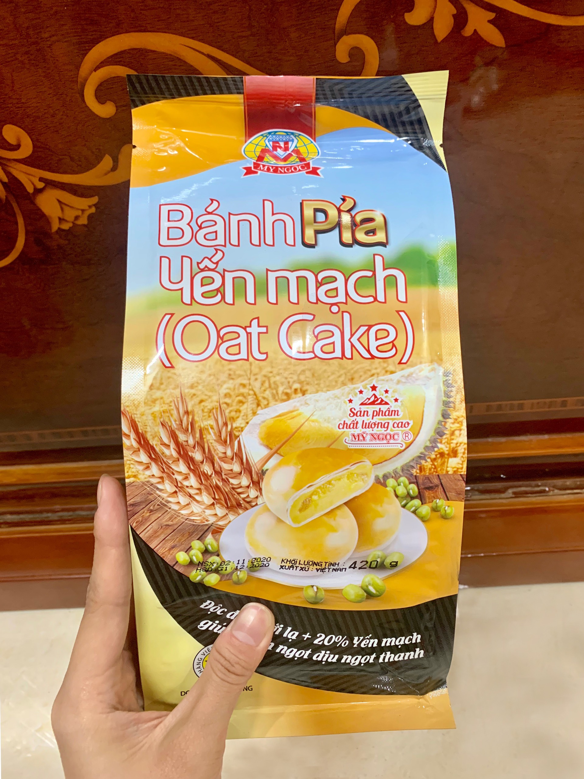 Bánh pía CHAY YẾN mạch SẦU riêng ĐẬU xanh MỸ NGỌC 420 g