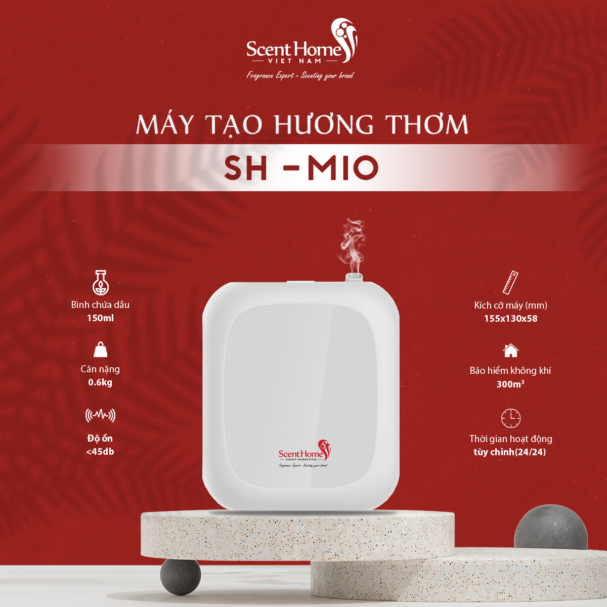 Máy khuếch tán tinh dầu và khử mùi toàn diện Scent Homes (SH-MIO New)