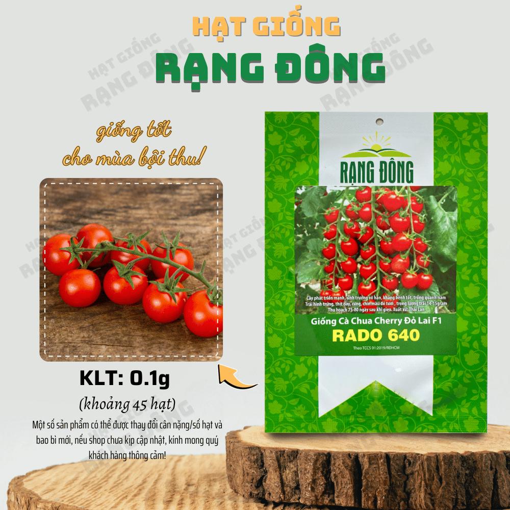 Hạt giống Cà Chua Cherry Đỏ Lai F1 Rado 640 (0,1g~45 hạt) sinh trưởng vô hạn, trồng quanh năm - Hạt giống Rạng Đông