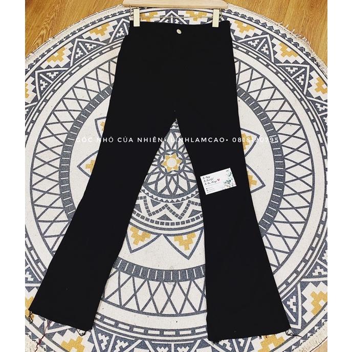 Quần Jeans Nữ Ống Loe Cạp Cao Cài Cúc Loại 1
