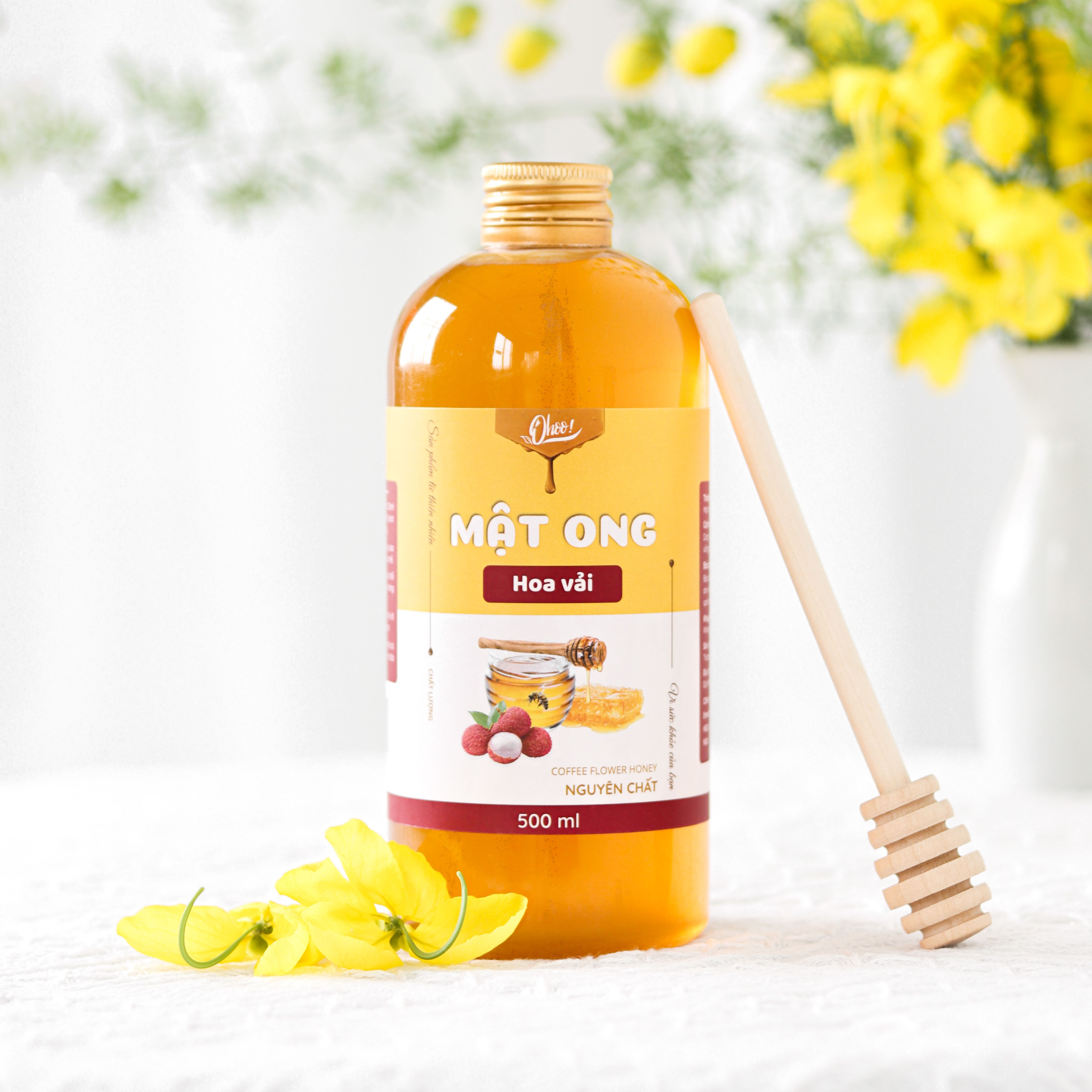 Mật Ong Hoa Vải Nguyên Chất Thể Tích Thực 450 - 500ml - 1000ml Chai Nhựa Tiện Lợi