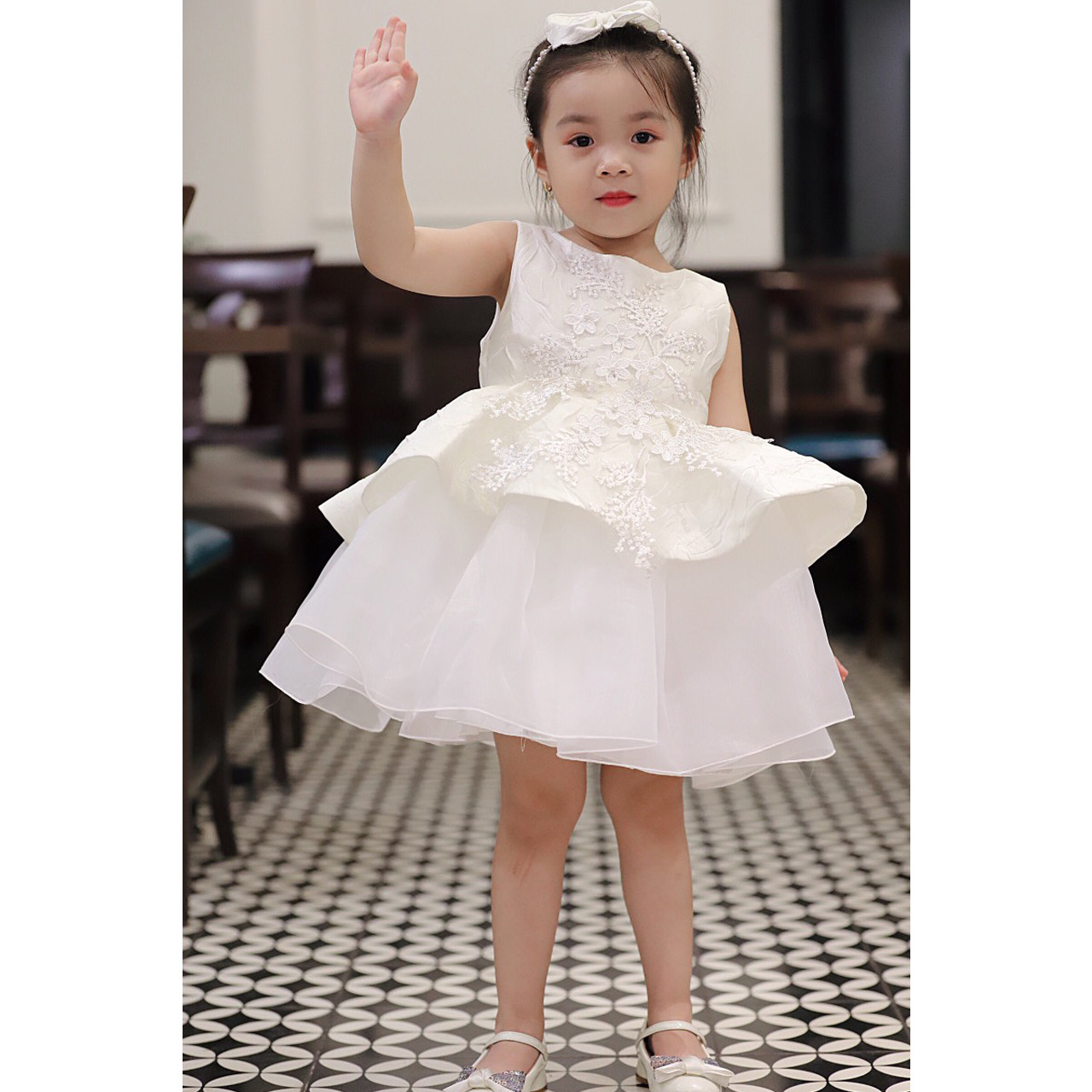 Đầm tầng xòe dạ tiệc bé gái size 2-7 (10-24kg)