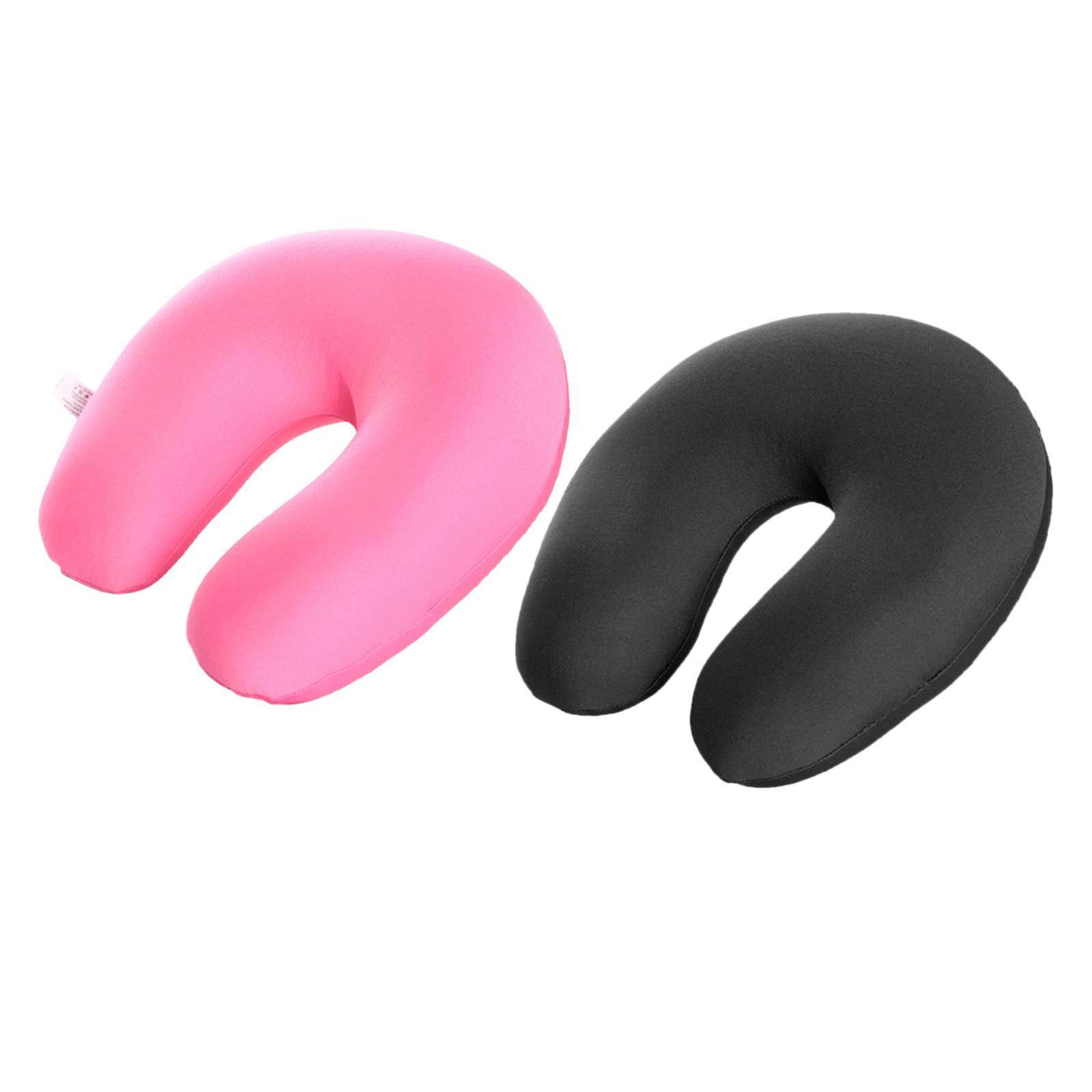 2x Micro Bead Travel Pillow U Shape Neck Pillow Cushion for Chair Plane
