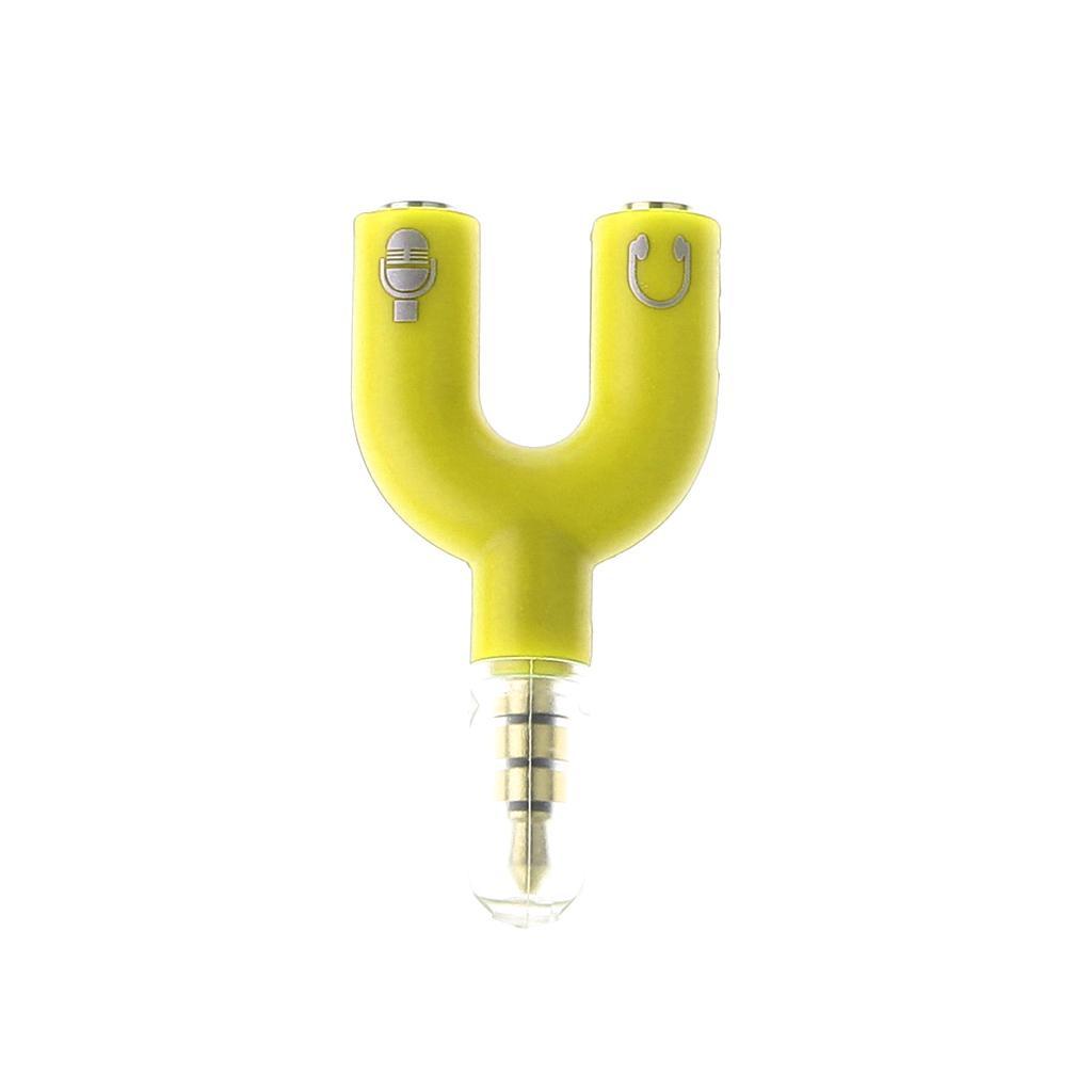 3.5mm Audio Splitter Adapter for Headphone Headset PC Smartphone White