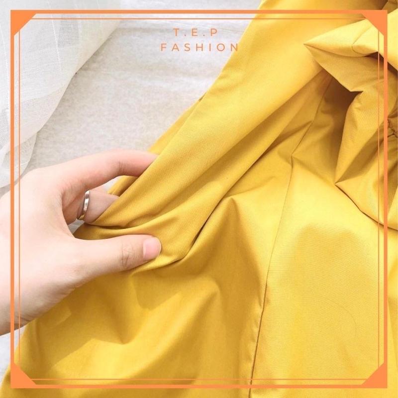 Đầm Vàng Cổ V Tay Bồng Sang Chảnh Tep Fashion - VA006