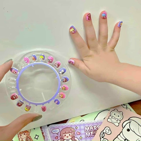 Vỉ đồ chơi trang điểm làm móng thật làm nails sticker 3D nổi dán móng tay cho bé gái hình Elsa - công chúa Disney - Ariel - Sofia - Ngựa Pony - Kitty - babie - Gia Dụng An Tâm