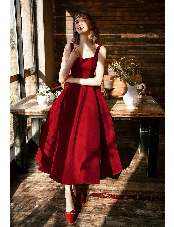 ĐẦM ĐỎ TÙNG XÒE XẾP LI 2 DÂY