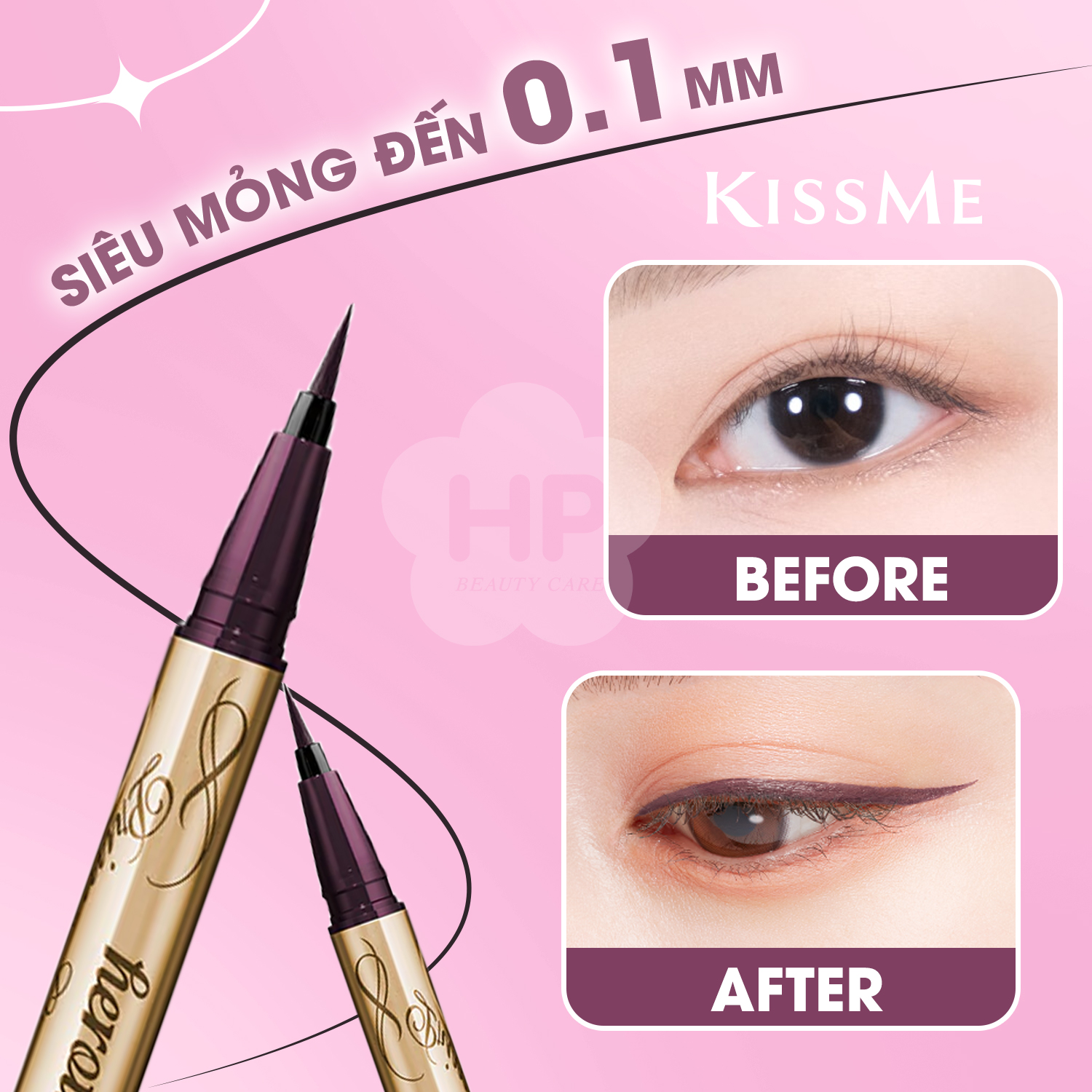 Bút Kẻ Mắt Nước Siêu Chống Trôi Kissme Heroine Nét Kẻ Sắc Mảnh Màu Nâu Tím #53