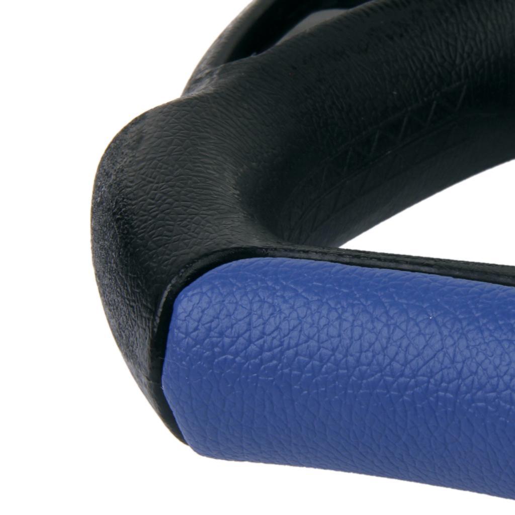 Universal PU Leather Car Racing Steering Wheel Sport F1 JDM Auto Blue+Black